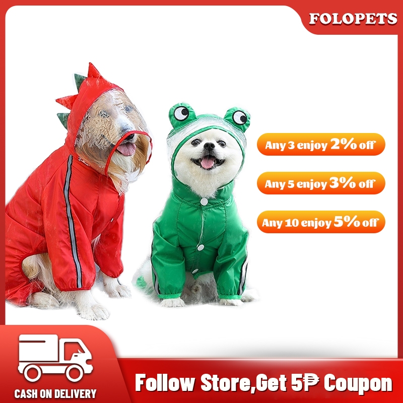 FOLOPETS Waterproof Dog Raincoat for Big Dogs Funny Puppy Hoodie Pet  Clothes for Shih Tzu Cat Jacket