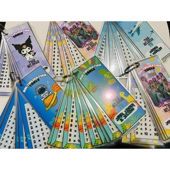 CUSTOMIZED LAMINATED MULTIPICATION TABLE KEYCHAIN 1-10 | Shopee Philippines