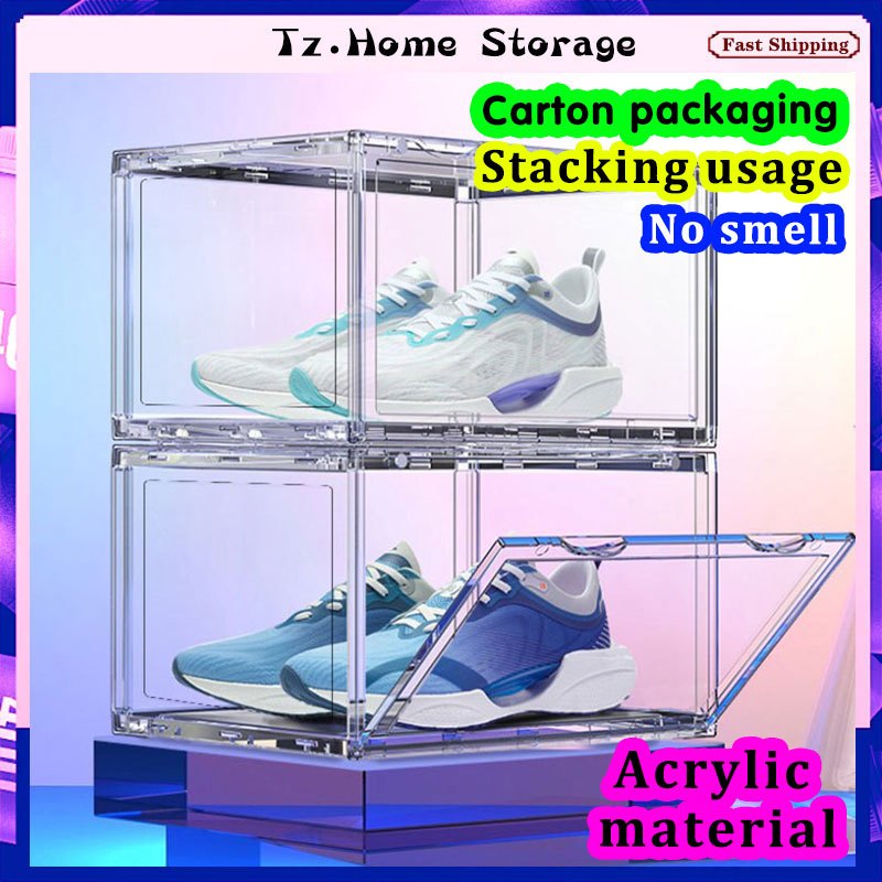 Acrylic Transparent Shoes Box Storage Cabinet Shoe Rack Organizer Box ...