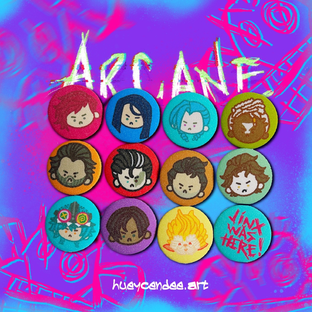 [ARCANE] League of Legends MINI 32MM/1.25 INCH GLITTER BUTTON PINS by ...