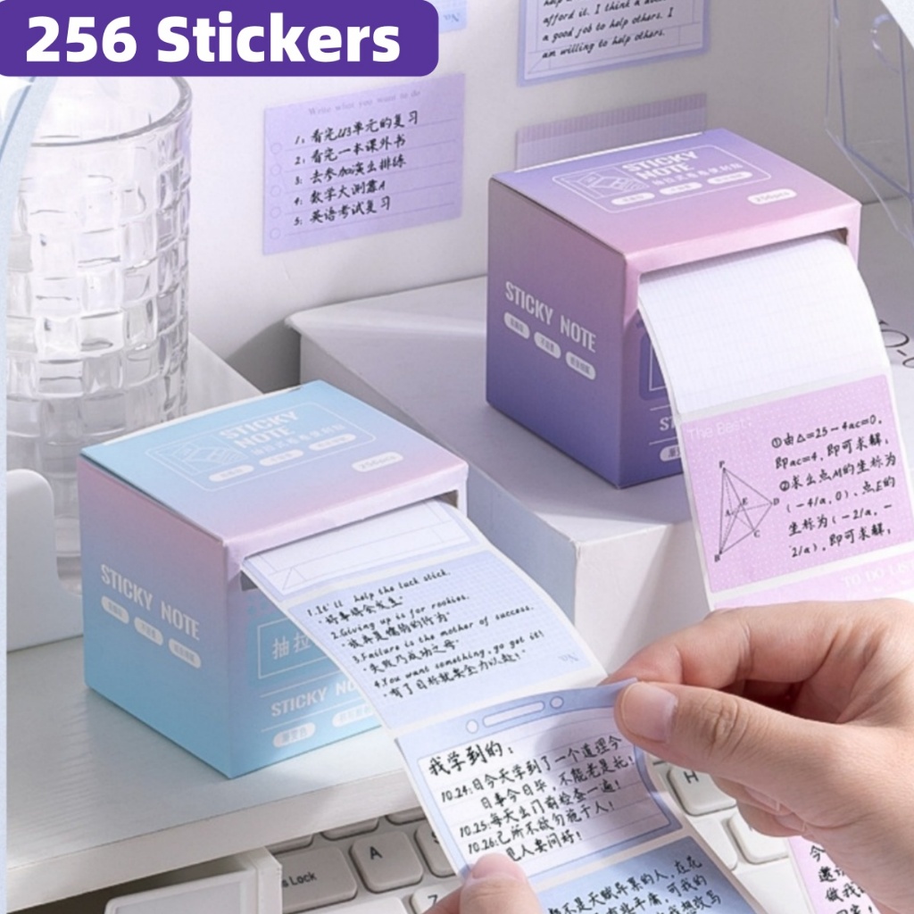 Gradient Color Pull-out Sticky Notes 8 Format Tearable Sticker Fully ...