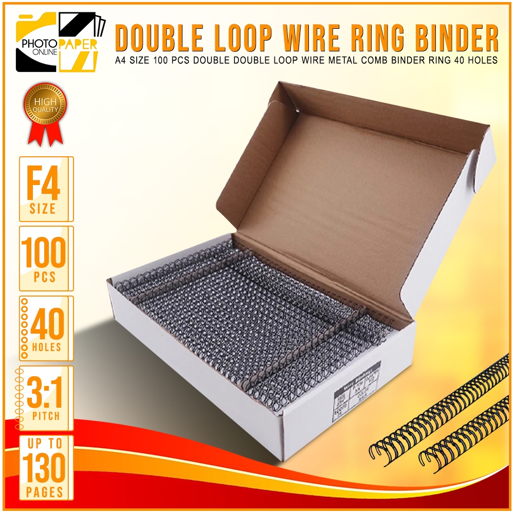 Officom 100pcs F4 Double Loop Wire Metal Comb Binder Ring 12.7mm (40 ...