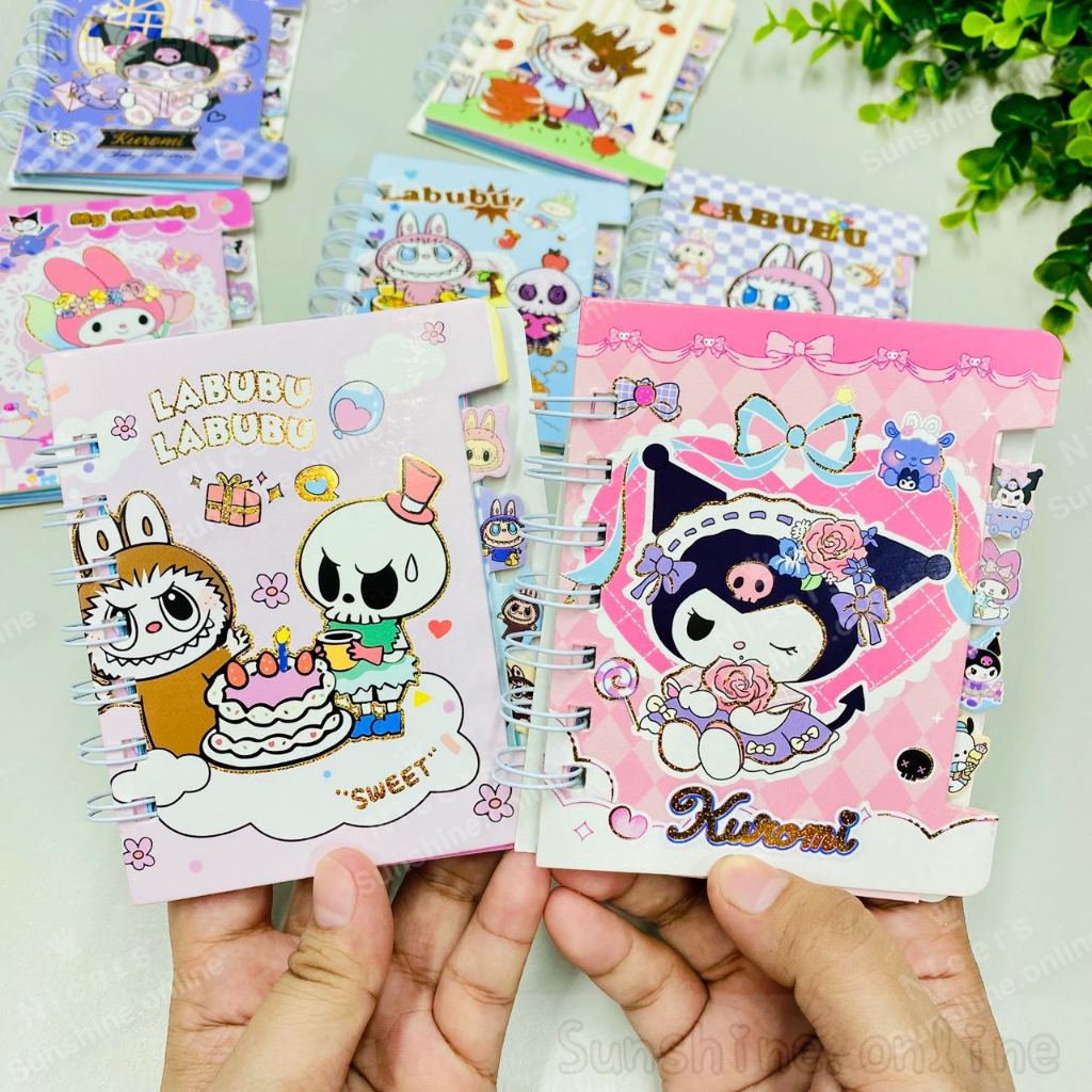 A6 Hard Cover Coil Notebook Sanrio and Labubu notepad for student ...