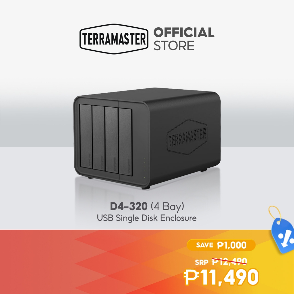 TERRAMASTER D4-320 Boîtier de Disque Dur Externe - 4 Baies USB 3.2 Gen2
