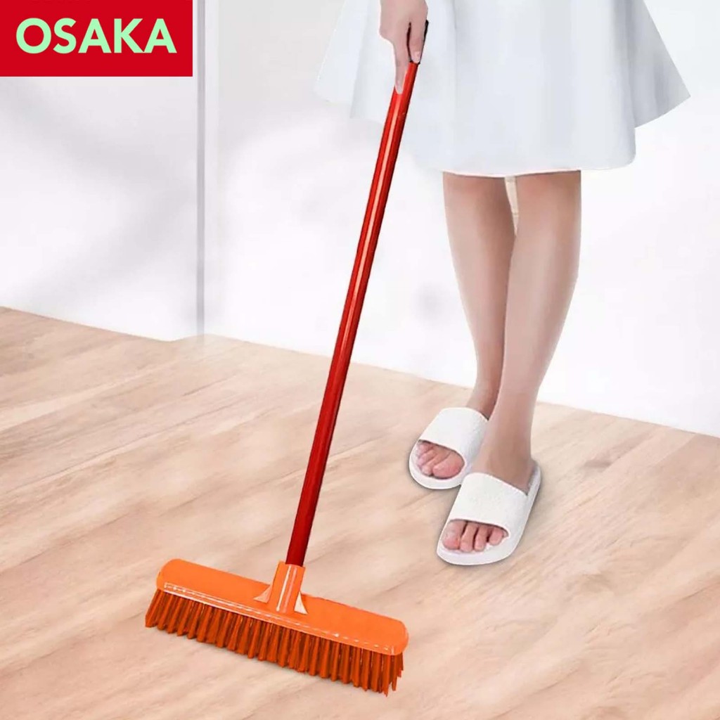 OSAKA Japan Extended Handle Floor Scrubber with Stainless Steel ...
