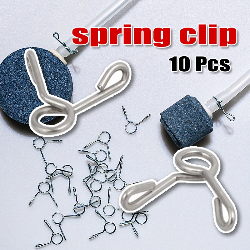 10Pcs Fish Tank Tube Clip Hose Water Pipe Fuel Air Line Tubing Spring ...