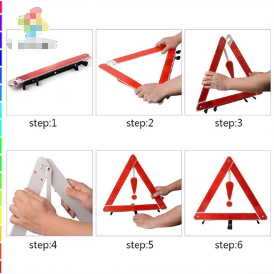 new cod Road Safety Warning Triangle Reflector（-/+）Emergency Breakdown ...