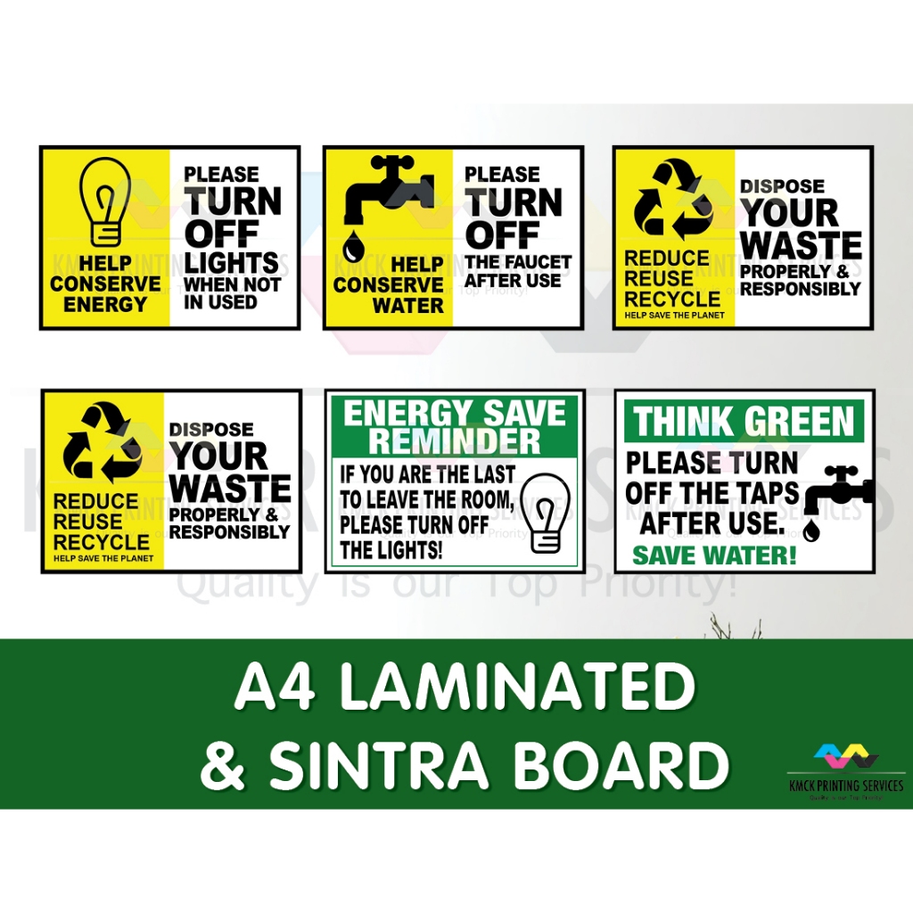 Save Water and Energy Signages | Shopee Philippines