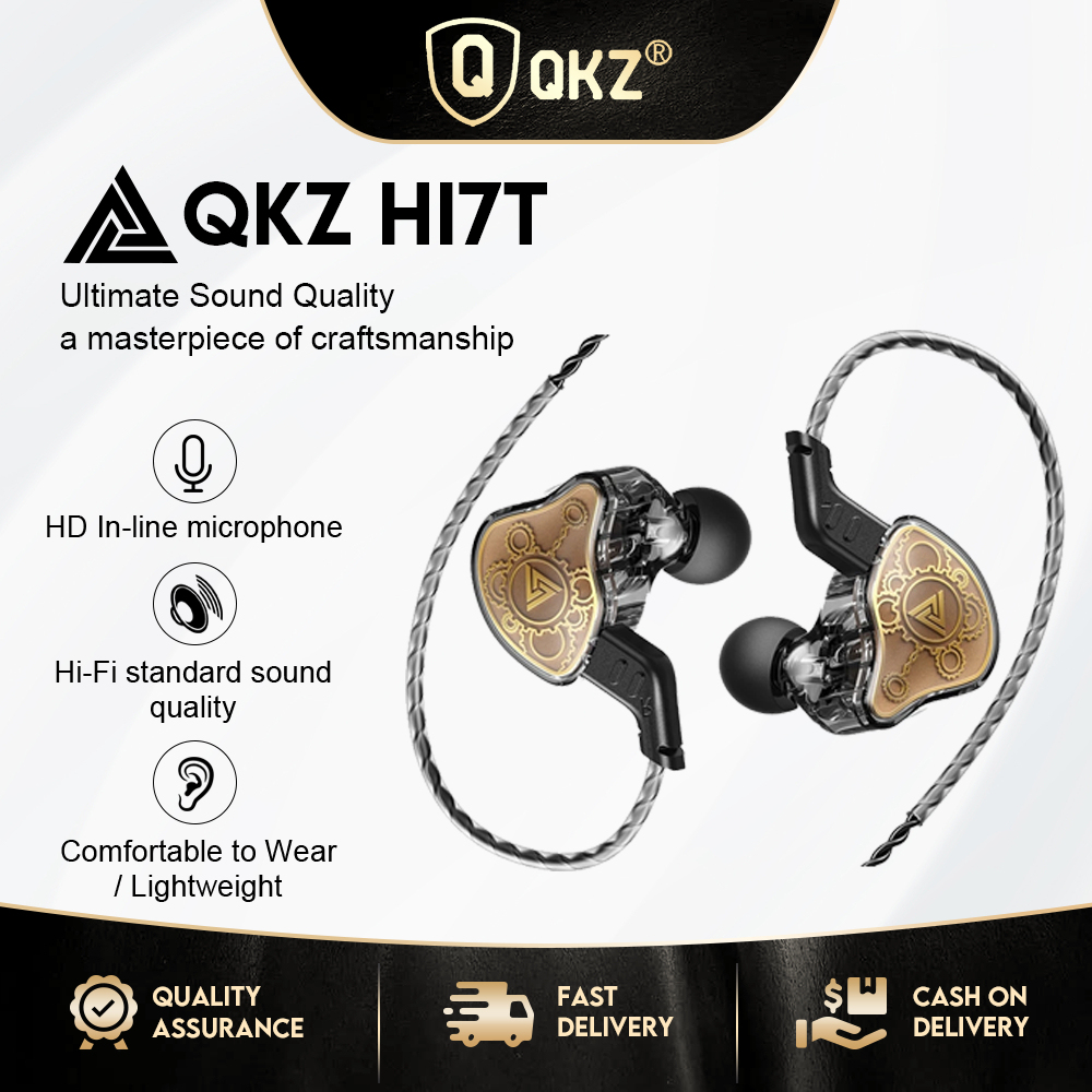 QKZ Hi7T HiFi Headphones With Microphone In Ear Stereo Monitor
