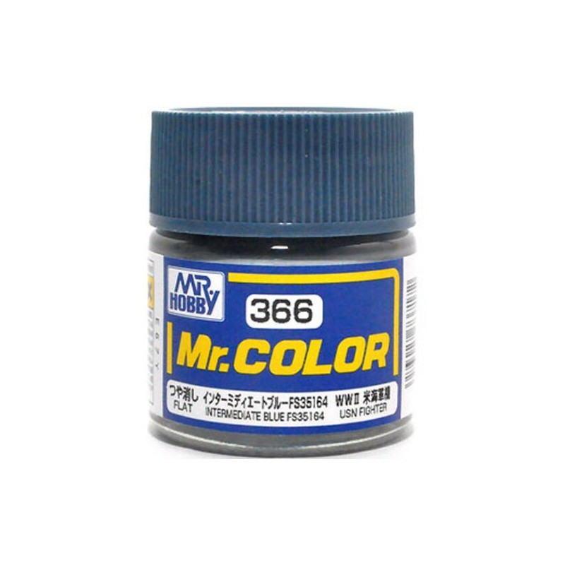 Mr. Hobby Mr. Color Lacquer C366 Flat Intermediate Blue C366 10ml ...