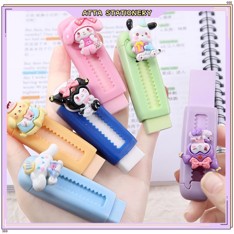 1PC Cartoon Character Push-Pull Eraser Student Correction Eraser ...
