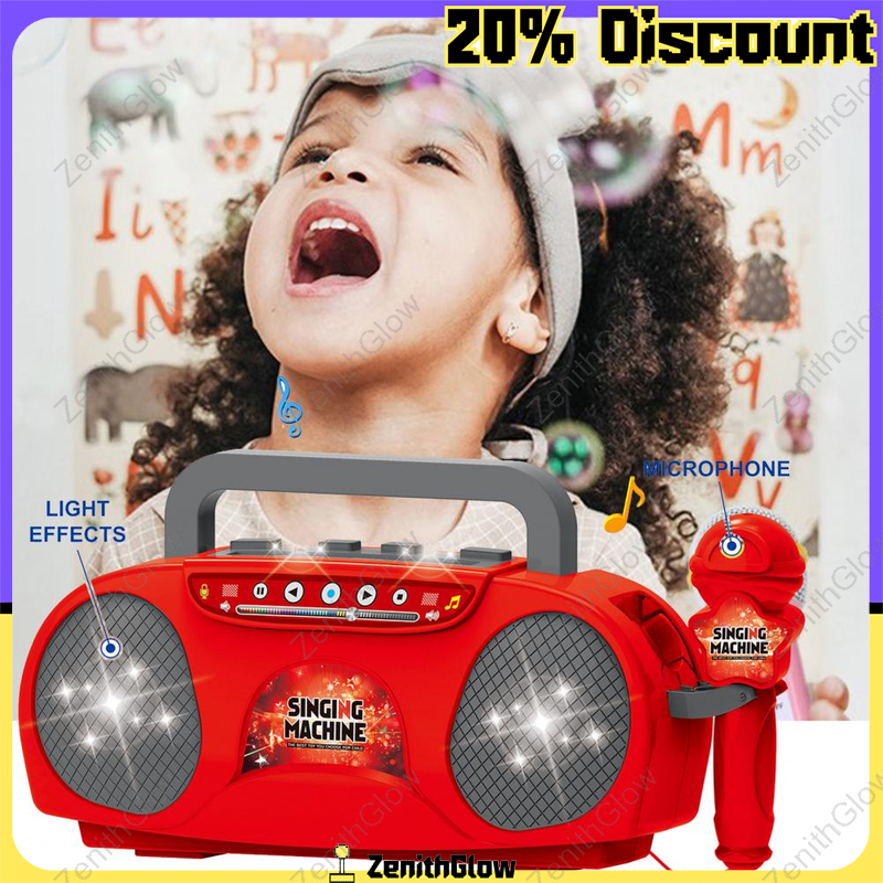 ZenithGlow Light Singing Machine for Kids with Mic, LED Effects ...