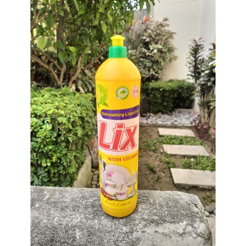 Lix Dishwashing Liquid 2 in 1 With Vitamin E Fresh Lemon 800g | Shopee ...