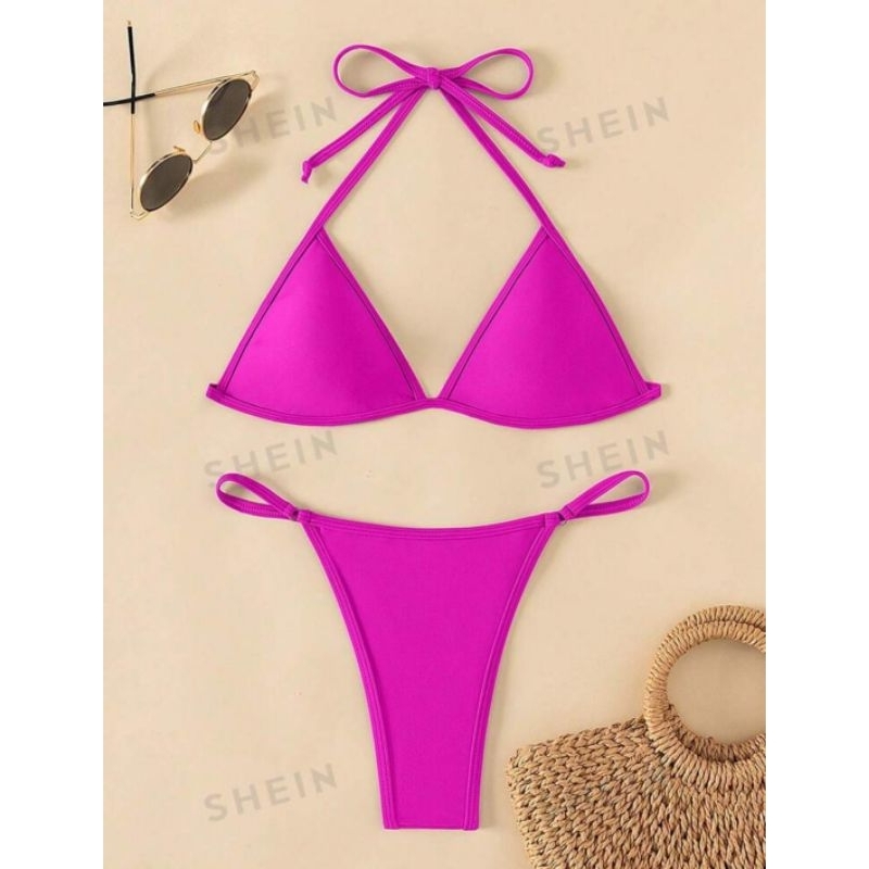 SMALL Triangle Padded Thong Bikini Swimsuit Set | Shopee Philippines
