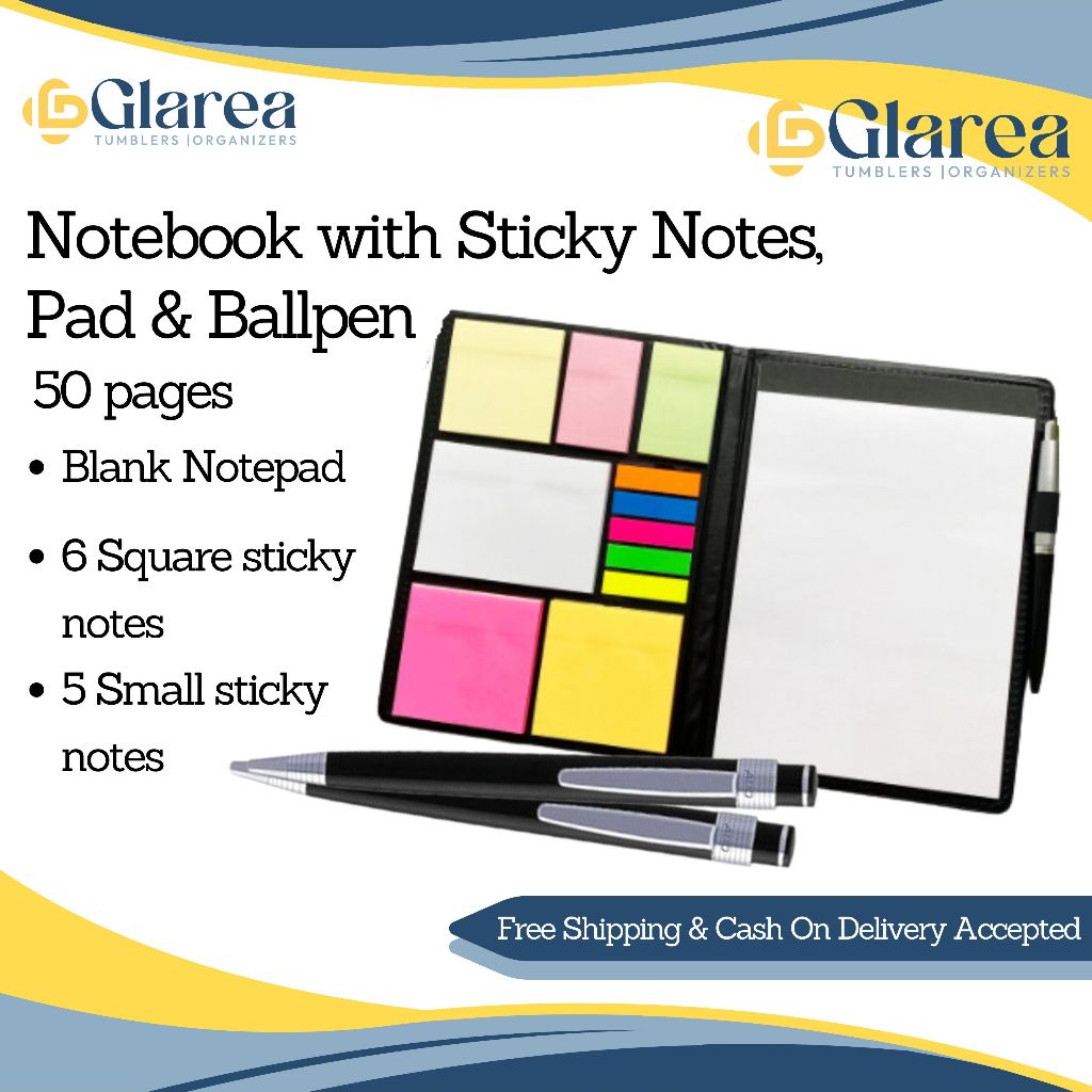 Notebook with Sticky Notes Pad and Ballpen | Shopee Philippines