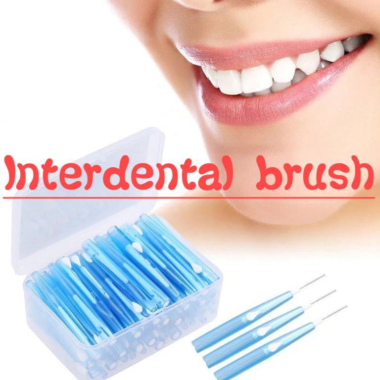 30pcs Push-Pull Interdental Brushes Slim Toothpick & Orthodontic Wire ...