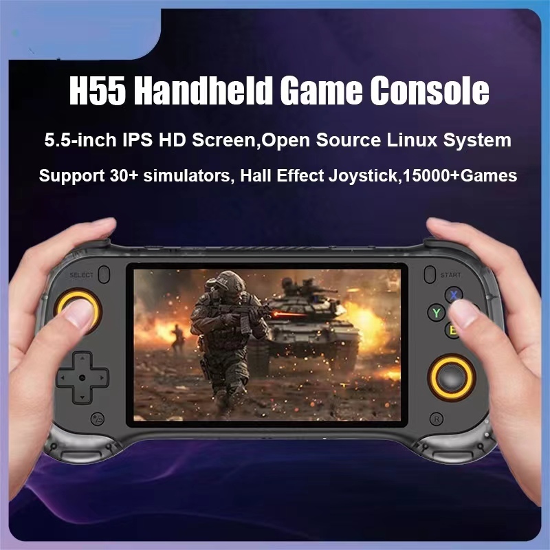 H55 Handheld Game Console 5.5-Inch HD IPS Screen Linux System Retro ...