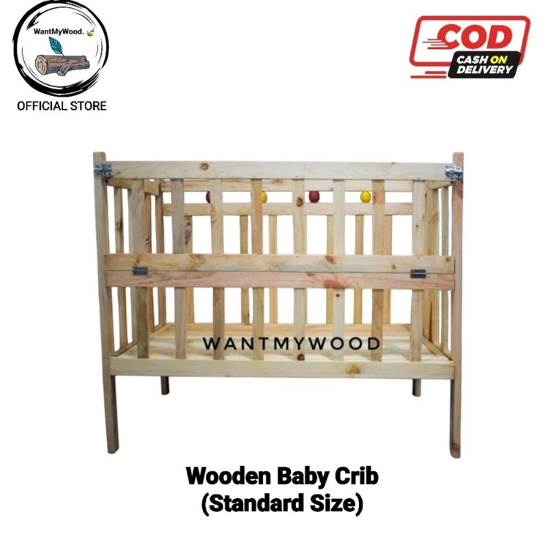 Wooden Crib for baby (Kuna) 3in1 Adjustable