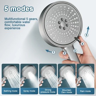 Large Panel High Pressure Handheld Shower Head Powerful Shower Spray ...