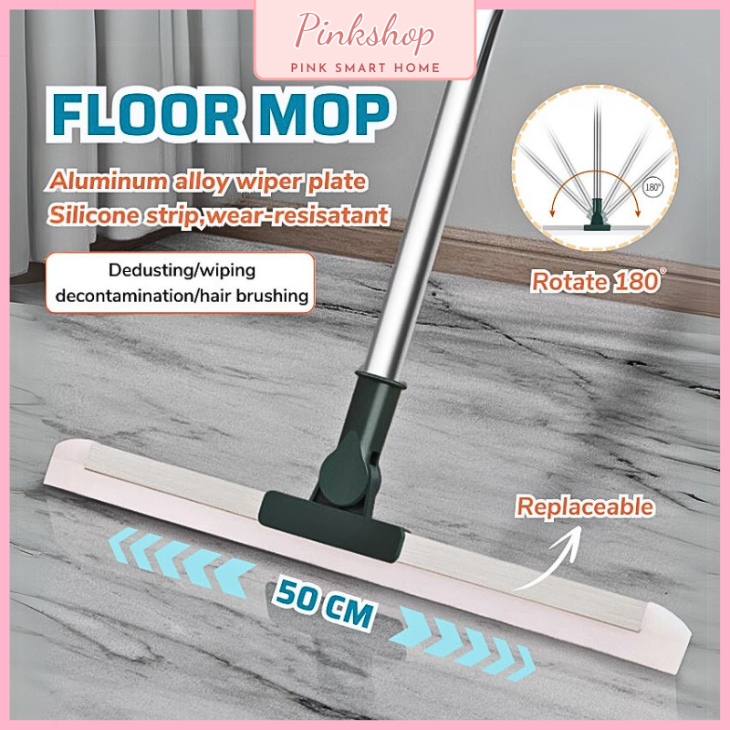Glass Floor Wiper Rubber Blade Telescopic Rod Scrape Floor Window Wiper ...