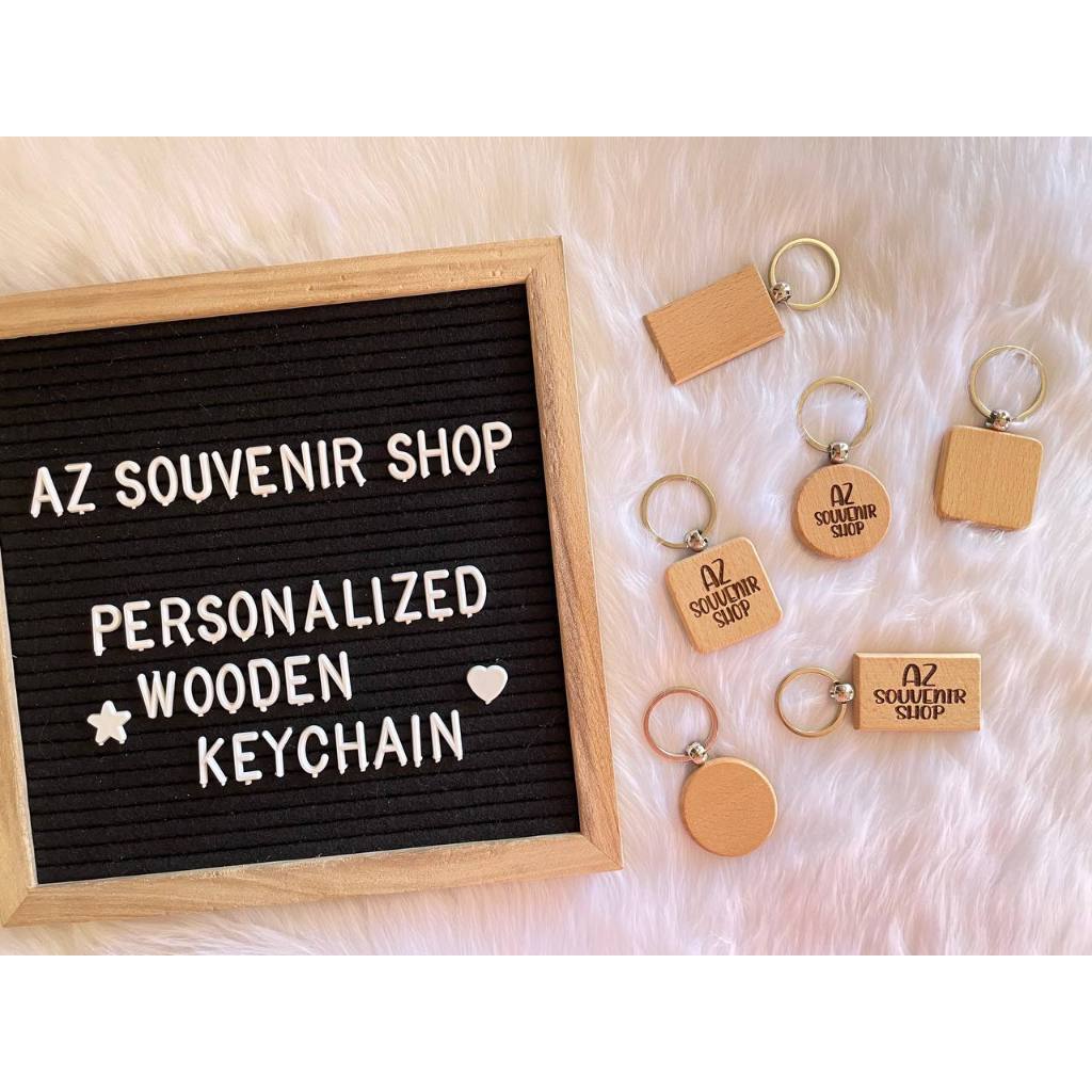 AZ | Personalized Engraved Wooden Keychain for Birthdays, Wedding ...