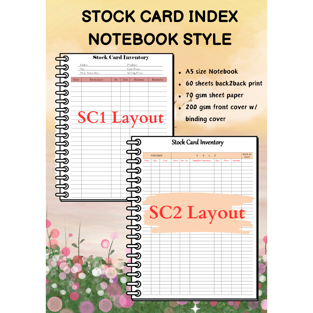 Stock Card Index Product or Sales Inventory Notebook Style | Shopee ...