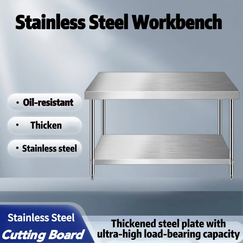 304 Stainless Steel Workbench Kitchen Operating Table Double or Triple ...