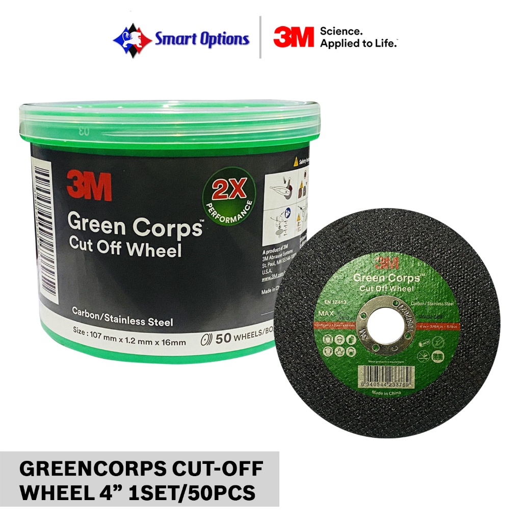 3M GREEN CORPS CUT-OFF WHEEL 107MM x 1.2MM x 16MM | Shopee Philippines