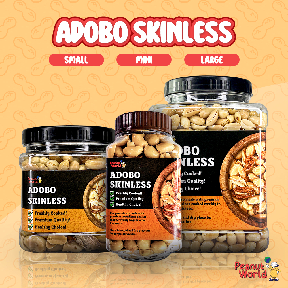 Adobo Skinless Peanuts with Garlic by Peanut World | Shopee Philippines