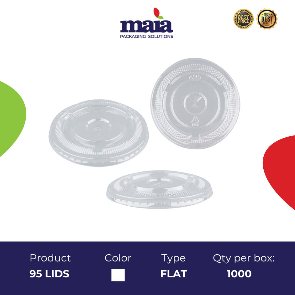 [1000pcs] 1box PET Lids 95mm Flat Dome Strawless Lids Tall Flat for Y ...
