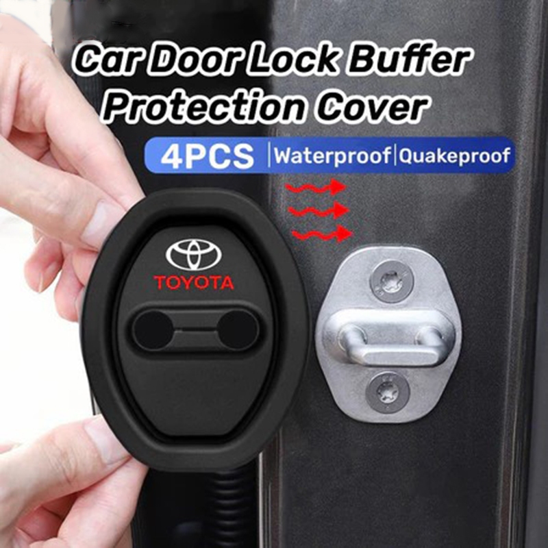 4Pcs Silicone Car Door Lock Protection Cover Door Lock Shock Absorber ...