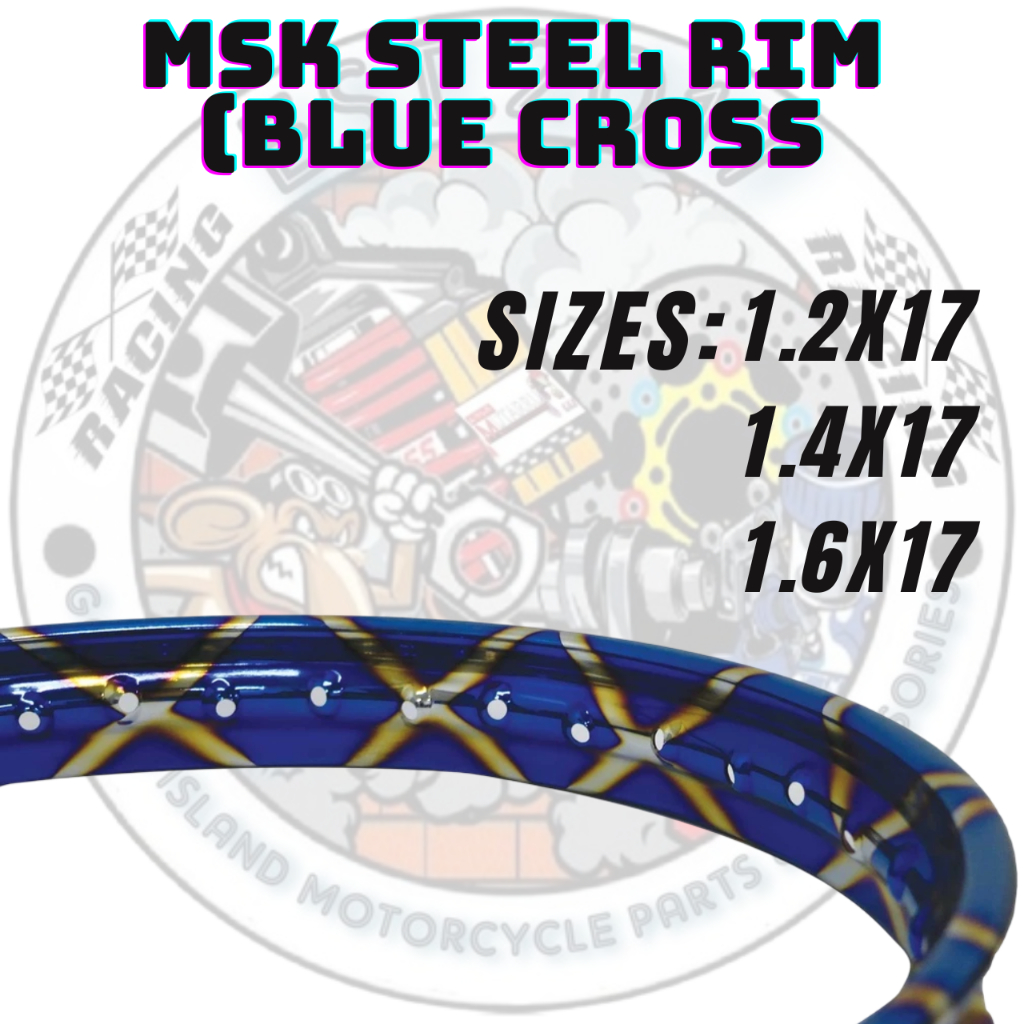 MSK STEEL RIM BLUE CROSS(1.2X17/1.4X17/1.617) UNIVERSAL (1PC ONLY)-HIGH ...