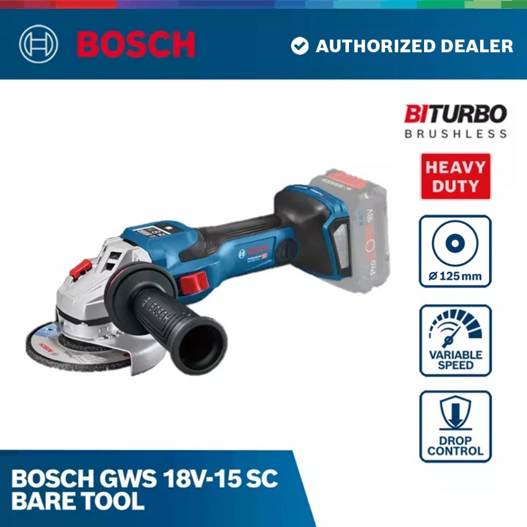 Bosch GWS 18V-7 125mm Cordless Angle Grinder Body Only In L-Boxx 136 Carry Case 06019H9002 | Power Tool World - View #3