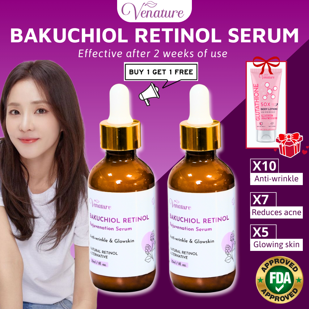 VENATURE Bakuchiol Retinol Serum for Anti Aging Original Whitening Renewing  Skin Reduce Melasma 30ml | Shopee Philippines