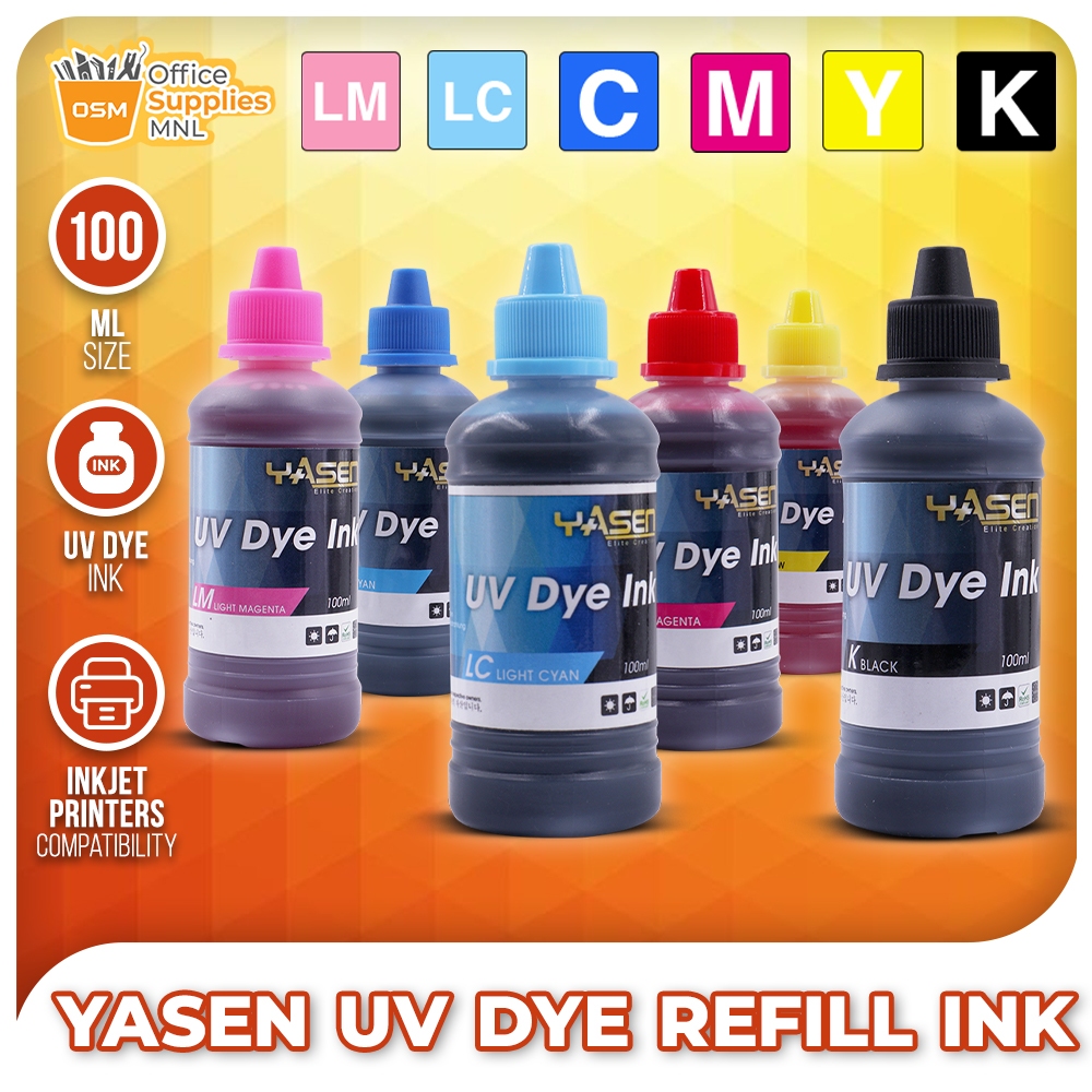 Refill Ink for Inkjet Printer Yasen Epson UV Dye Refill Ink 100ml ...