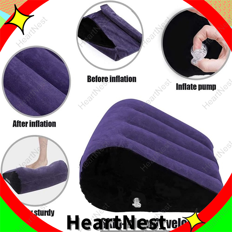 HeartNest Soft inflatable silicone pillow portable triangle design air ...