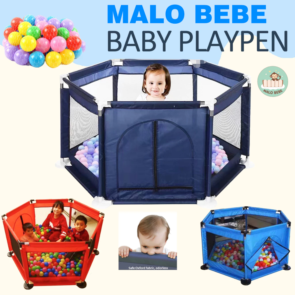 MALO BEBE Baby Playpen toddler crawl guardrail Big Size Foldable with ...