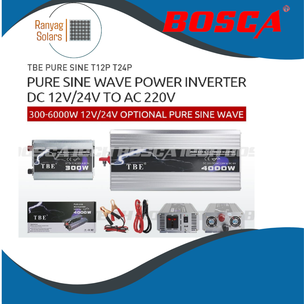 BOSCA TBE Pure Sine Wave Power Inverter 12V DC TO AC 220V 300W 500W ...