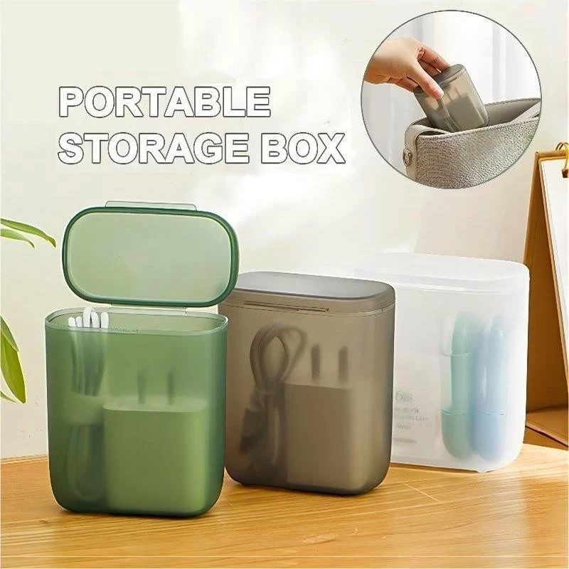 Travel Wire Cable Storage Box Portable Headphone Charger Wires Storage ...