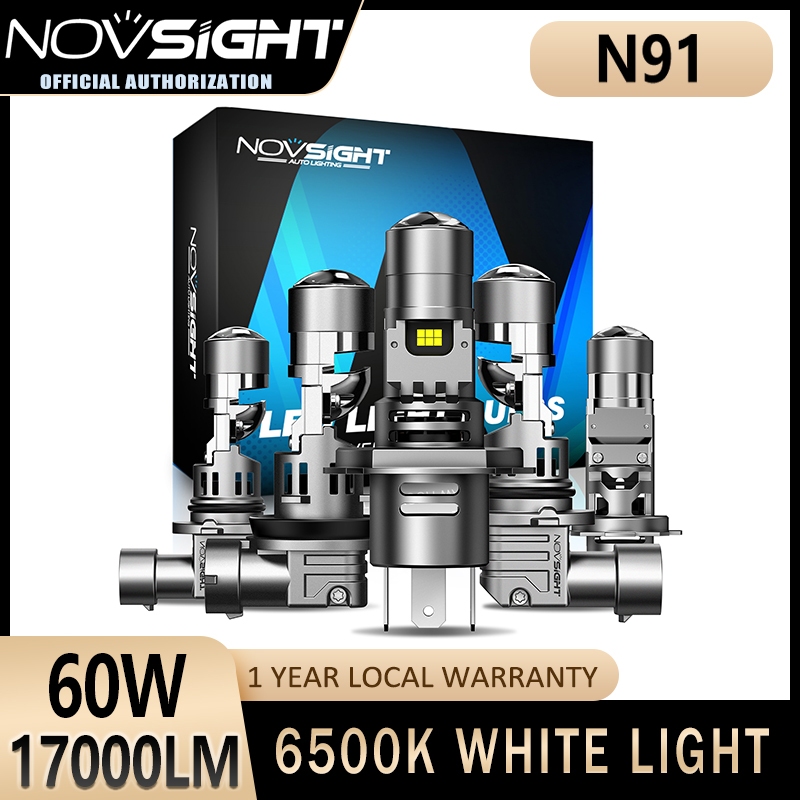 Novsight N91 2 Pcs Car H4 H11 H7 9005 9006 LED Projector Lens Headlight ...