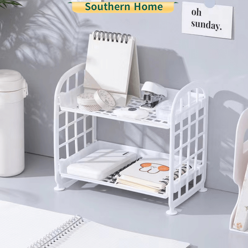 A03 Simple Desktop Storage Rack Folding Shelf Table Organizer Cosmetic ...