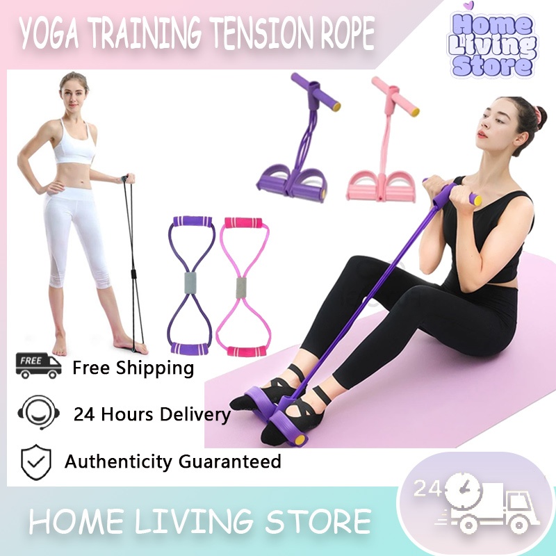 Yoga Training Tension Rope / Sit-ups Fitness Workout Foot Pedal ...