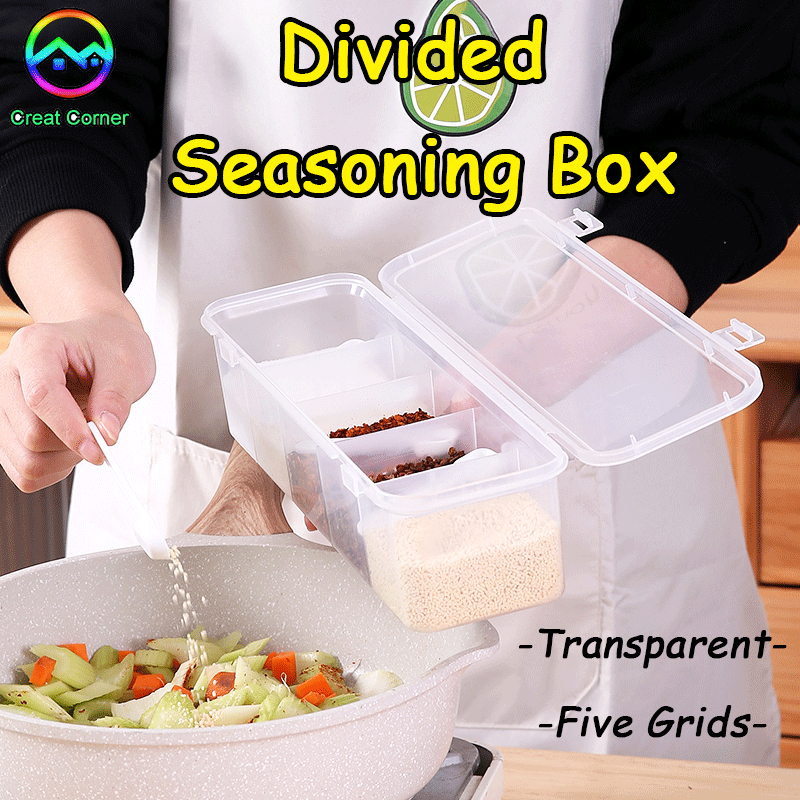 Kitchen Condiment Box Seasoning Storage Set with Salt and Spice ...