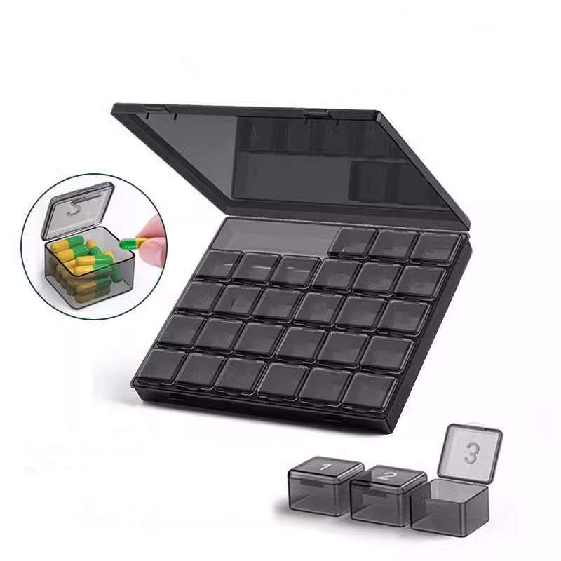 30-Compartment Pill Box Independent Storage Box Portable Elderly ...