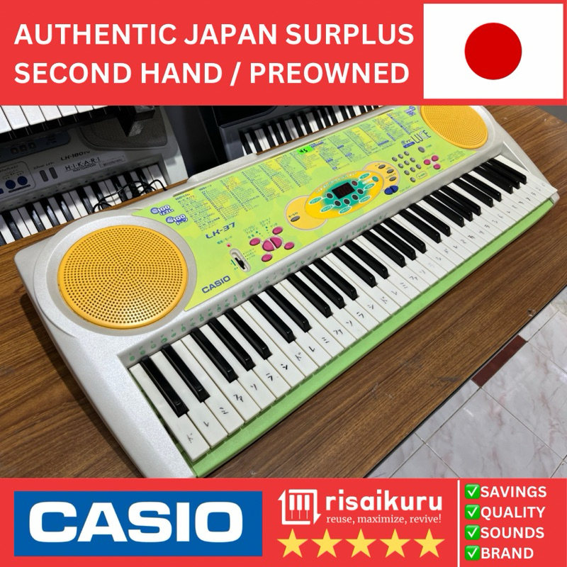 CASI0 LK-37 Piano Keyboard Organ – 61 Keys, Key Lighting, Japan