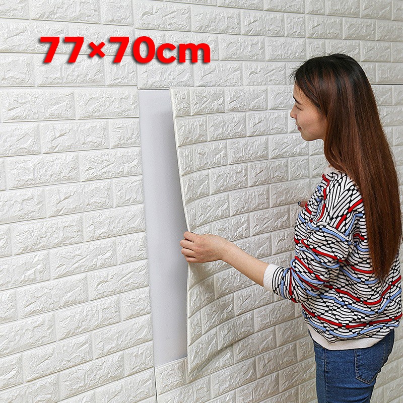 Big Size 70×77cm 3D Wall Stickers Foam Brick Wallpaper Bricks Adhesive ...