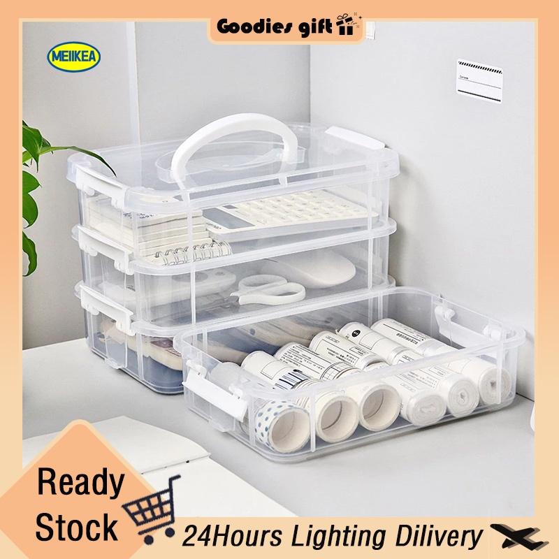 4 Layers Multipurpose Storage Box Large Compartment Accessories Jewelry ...