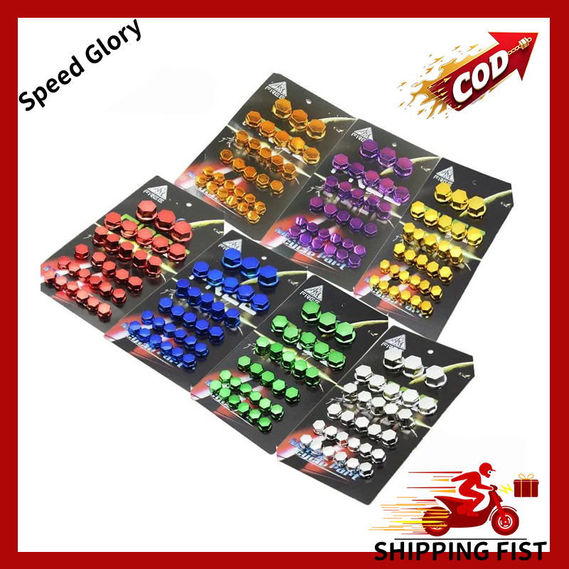 30 Units Motorcycle Screw Nut Bolt Cap Cover Decoration Centro ...
