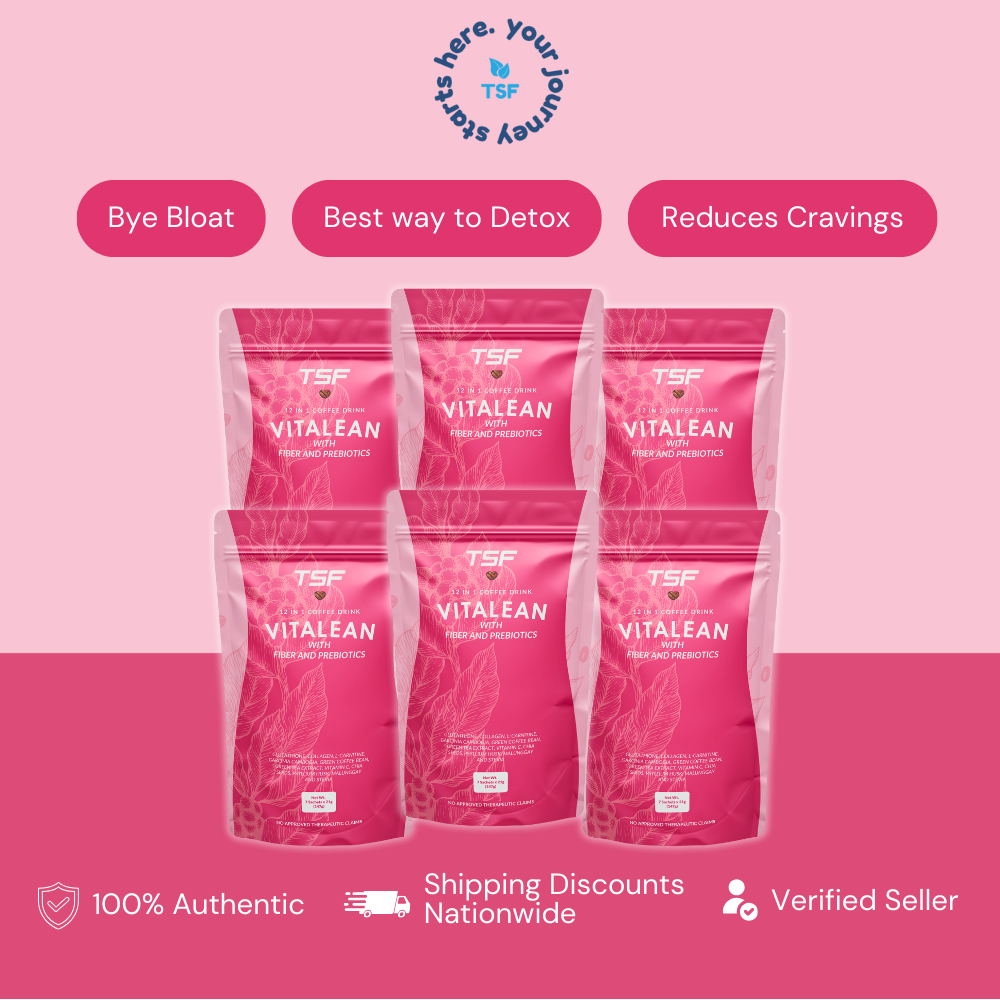 TSF Vitalean Coffee - 6 Pouches | 12-in-1 Coffee Drink with Fiber ...