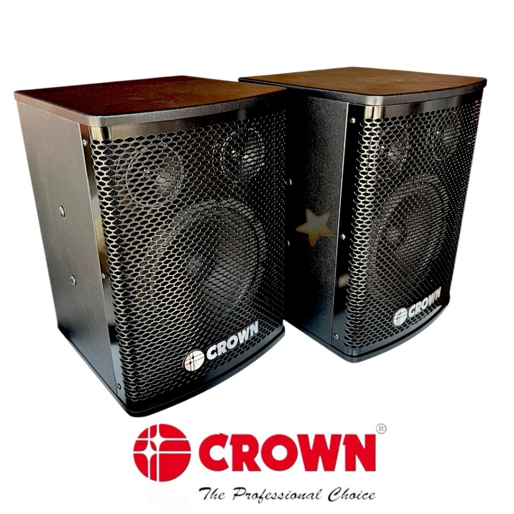 Original Crown 2pcs BF-308 300W Speaker 3 Way Karaoke Speaker System ...